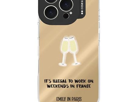 Capa TPU Case and Me Emily in Paris para iPhone 16 Pro- Transparente   Texto It s Illegal to Work On Weekends In France For Sale