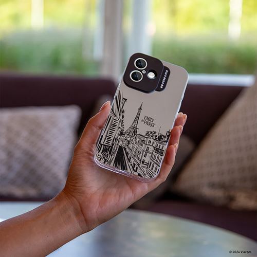 Capa TPU Case and Me Emily in Paris para iPhone 16 - Prateado Espelhado Torre Eiffel Online Hot Sale