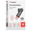 Pen USB-C USB-A Verbatim Quickstick - 256 GB - Cinzento Hot on Sale