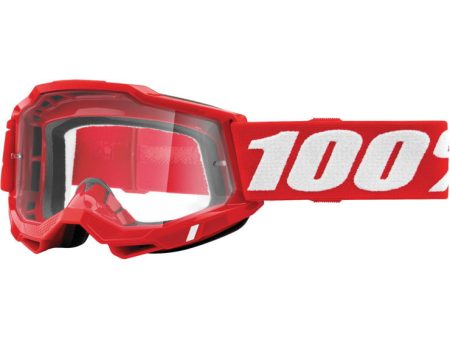 100% Accuri 2 Goggles Red with Clear Lens For Sale